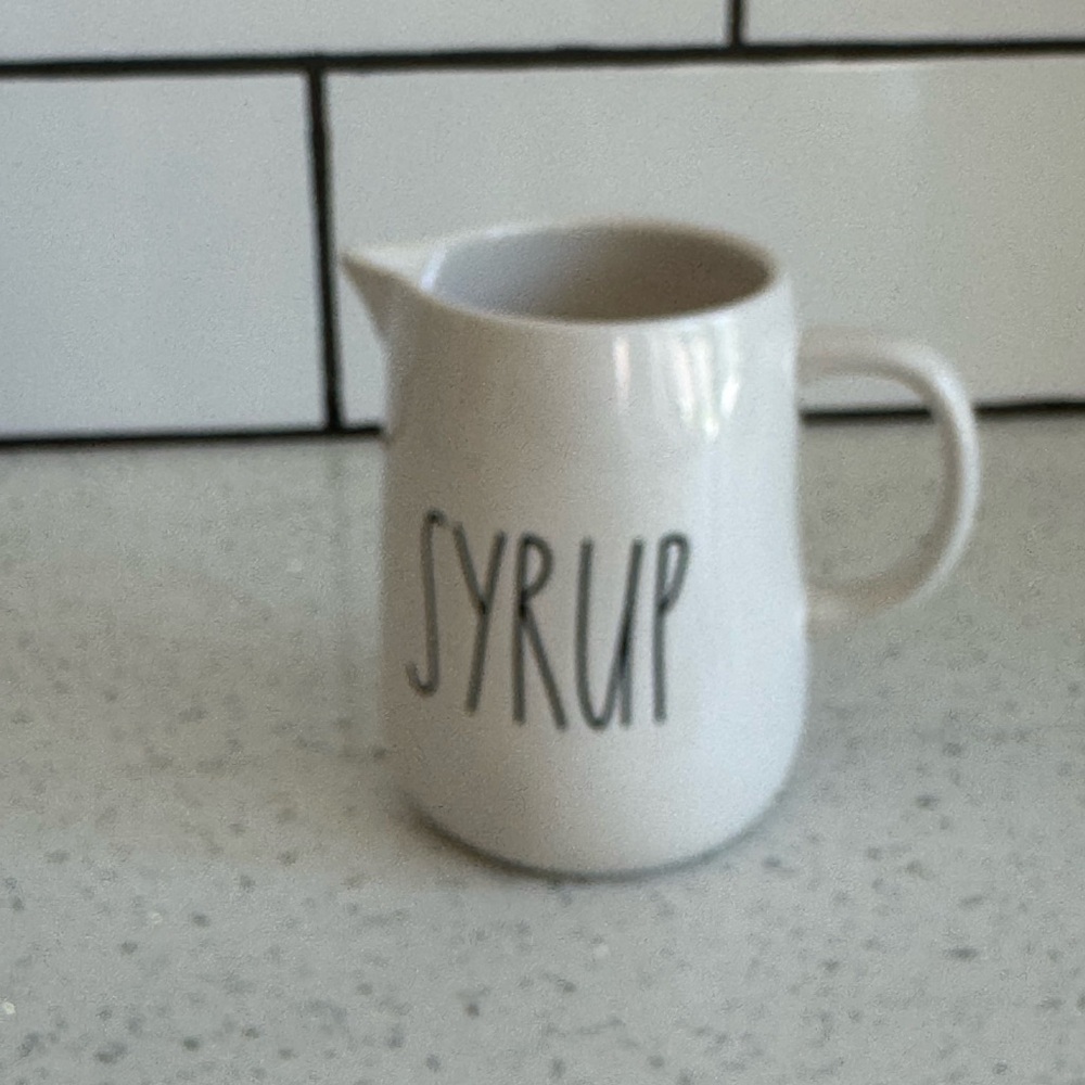Rae Dunn White Ceramic Syrup Pitcher
